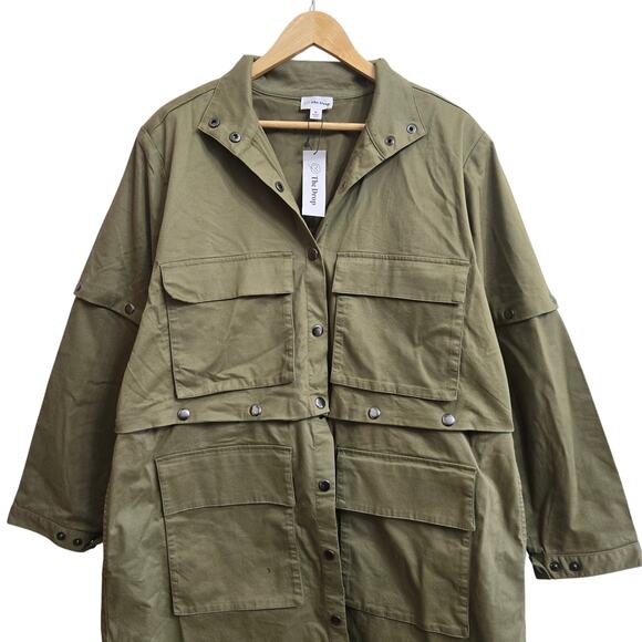 NWT The Drop Womens Military Elevated Staple Convertible Utility Trench Coat XL - Picture 2 of 12